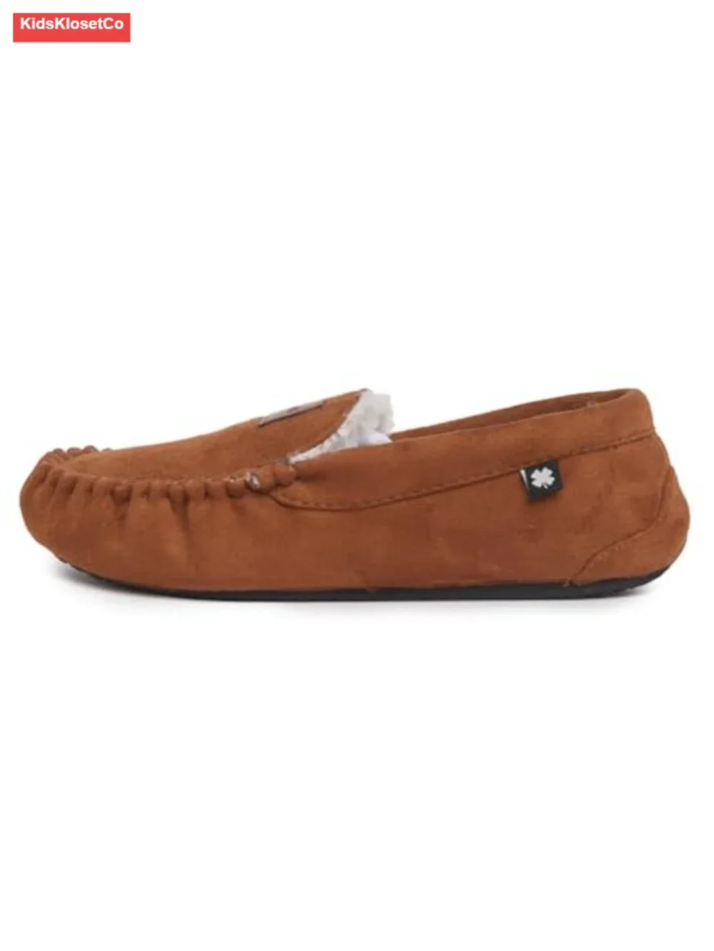 Boys Cozy Faux Fur Mocc Non-Slip Slip-On Indoor Shoes